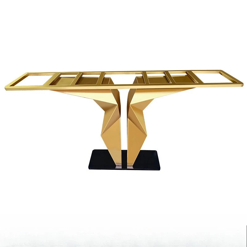 Light luxury wrought iron stainless steel porch table leg bracket electroplating anti-fingerprint 304 steel table foot bracket