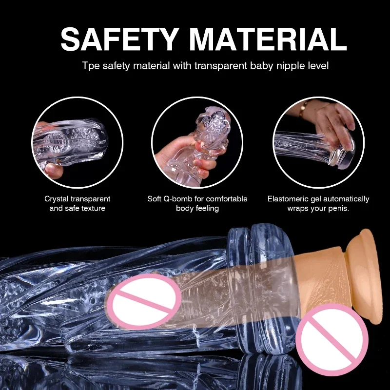 Transparent Reusable Sex Cup Soft Pussy Vagina Masturbation Cup Pocket Male Masturbator Penis Massager Endurance Exercise Toys