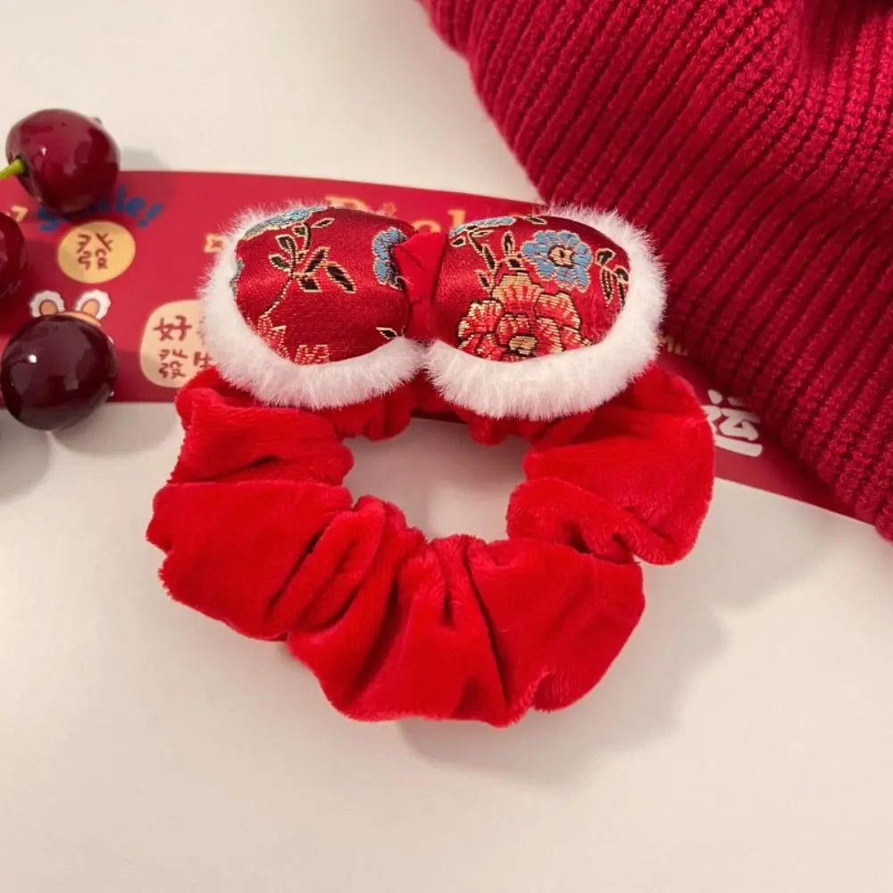 

Cute Red Hair Rope New Year Elastic Hair Band Lion Dance New Year Children Headwear New Year's Hairpin Awakened Lion Children's