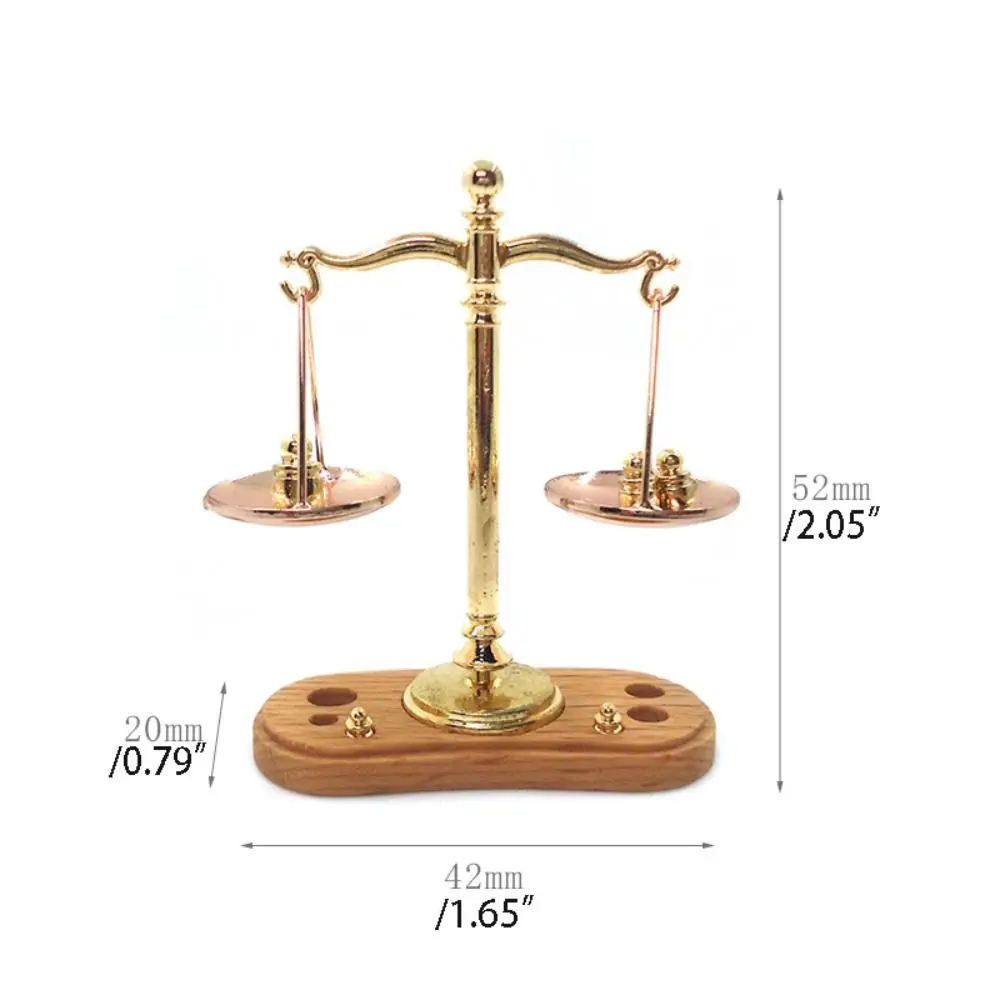 الإبداعية العتيقة محاكاة التوازن مقياس DIY بها بنفسك الحرفية لعبة التوازن الصغيرة نموذج اليدوية 1/12 دمية العدالة مقياس نموذج الاطفال هدية