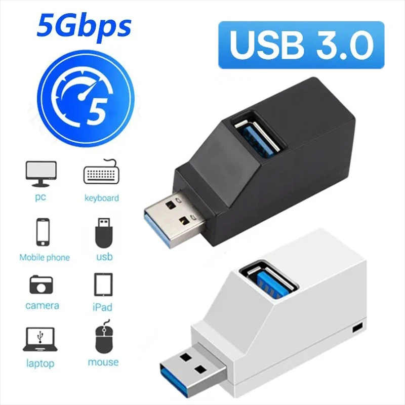 USB 3.0 HUB Adapter Extender Mini Splitter 3 Ports High Speed U Disk Reader for PC Laptop Macbook Mobile Phone Accessories