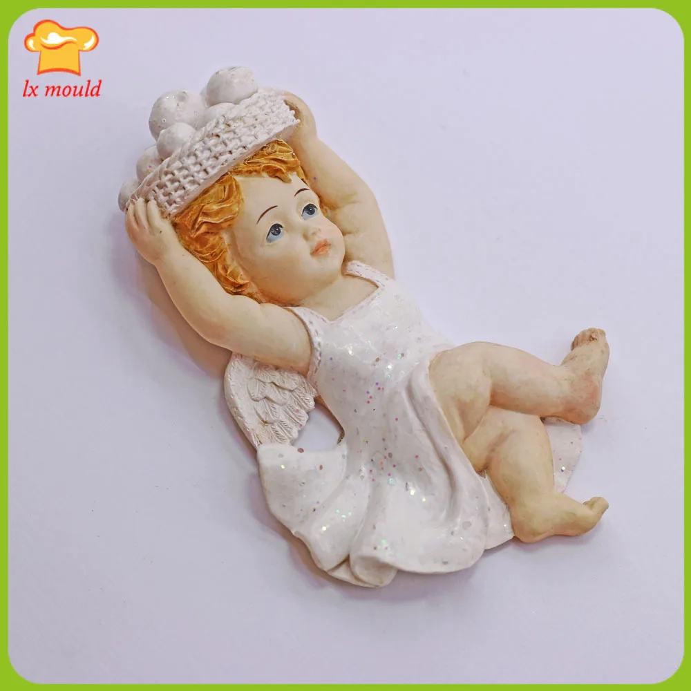 حصاد الملاك سيليكون فندان كعكة تزيين توبر العفن الشوكولاته الحلوى Sugarcraft الخبز العفن 3D عيد الميلاد التفاح فتاة