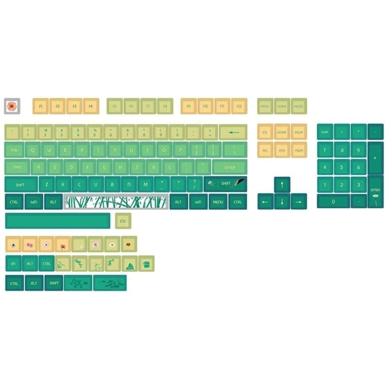 

SZSU 128Keymechanical Keyboard Ceap Set Bamboo Green Coldened Wall для долговечности