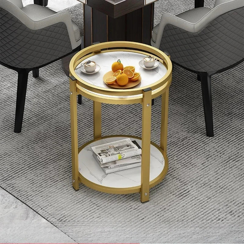 Firm Movable tea rack with ashtray Small double-layer multi-functional tea table Tea table sturdy and durable
