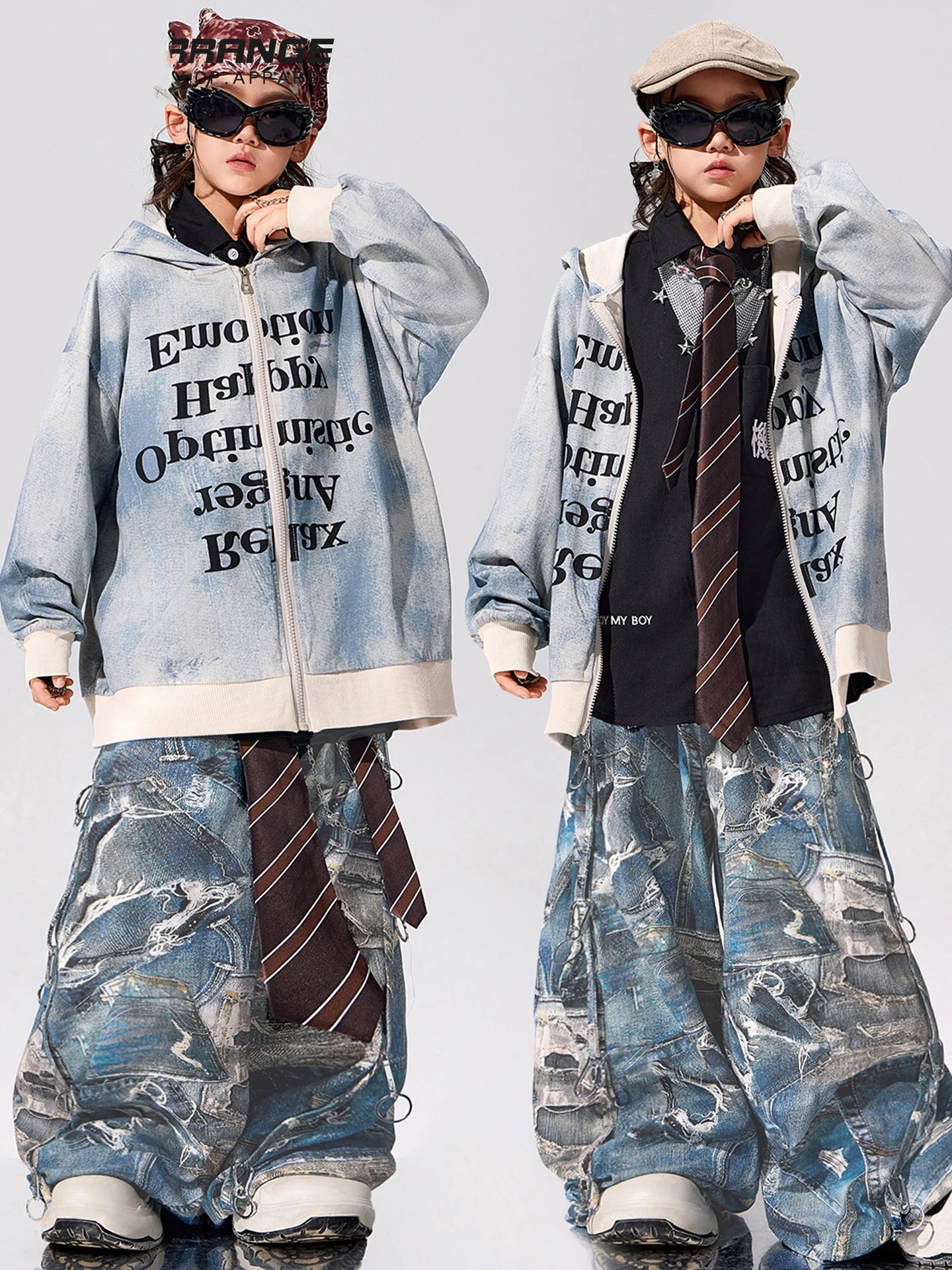 

2026 New Jazz Modern Dance Performance Costumes For Boys Loose Hoodie Shirts Pants Streetwear Hip Hop Dance Clothing DQS21441