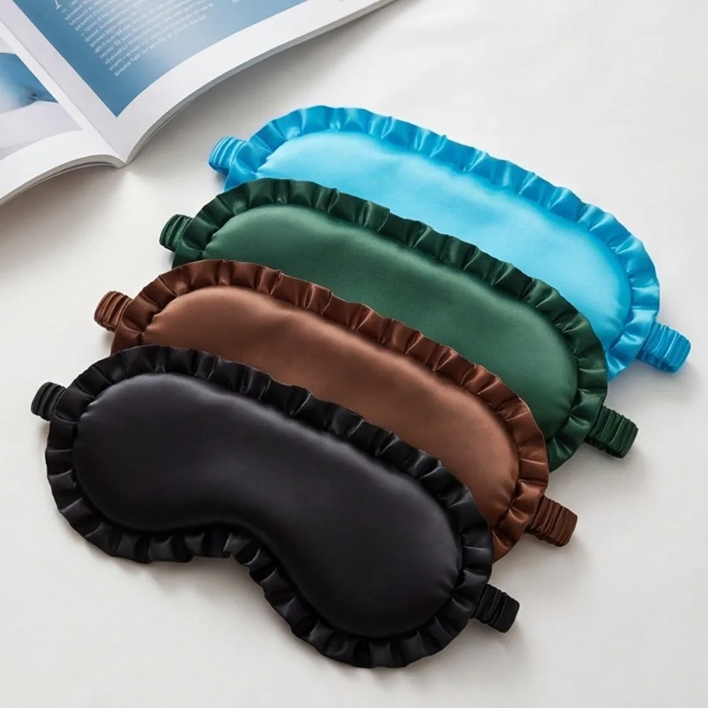 

Silk Material Silk Ruffle Sleep Eye Mask Breathable Soft Texture Eye Protection Mask Ruffle Design Multicolor