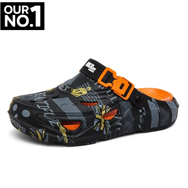 

Новые мужские сабо класса люкс: летние сандалии для повседневной носки, пляжа и дома, размеры 39-46. Удобная мужская обувь-тапочки.