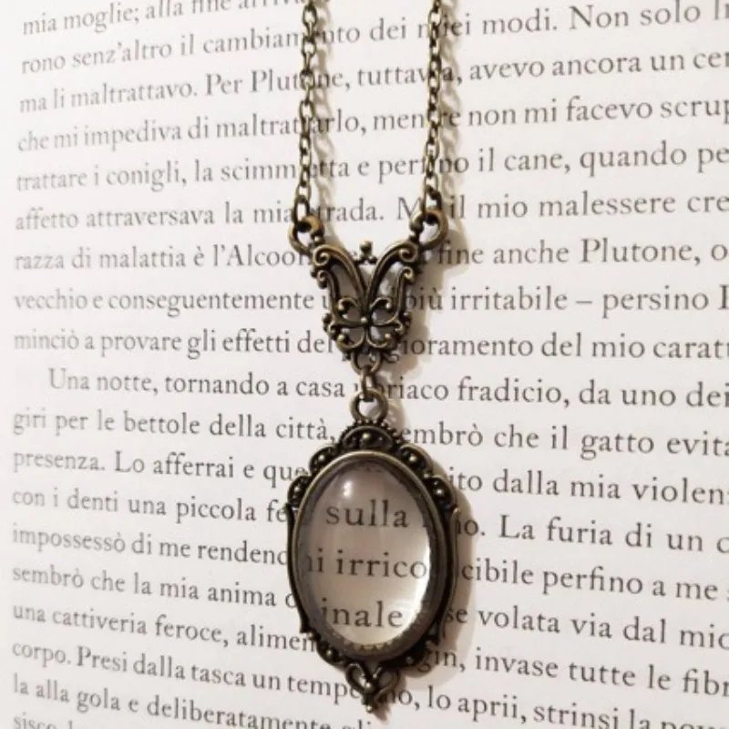 Steampunk Magnifying Glass Necklace Retro Literary Gift For Book Lovers Unisex Daily Fashion Neck Accessory