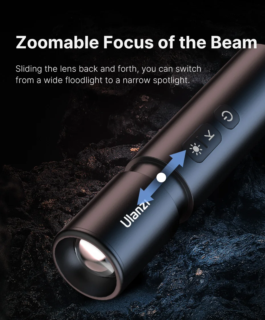Ulanzi LM07 Videografie-Taschenlampe, 2000–8000 K, dimmbare Helligkeit, Outdoor-Fotografie-Licht mit Typ-C-Aufladung, wasserdicht – Detail 7