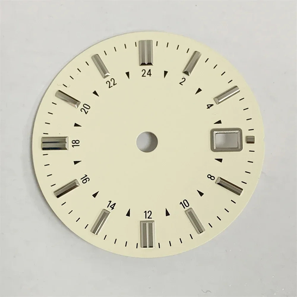 NH34 Dial 31mm Beige Watch Dial Non-luminous Single Calendar Watch Faces for NH34 Movement Sterile Dials NEW DIY