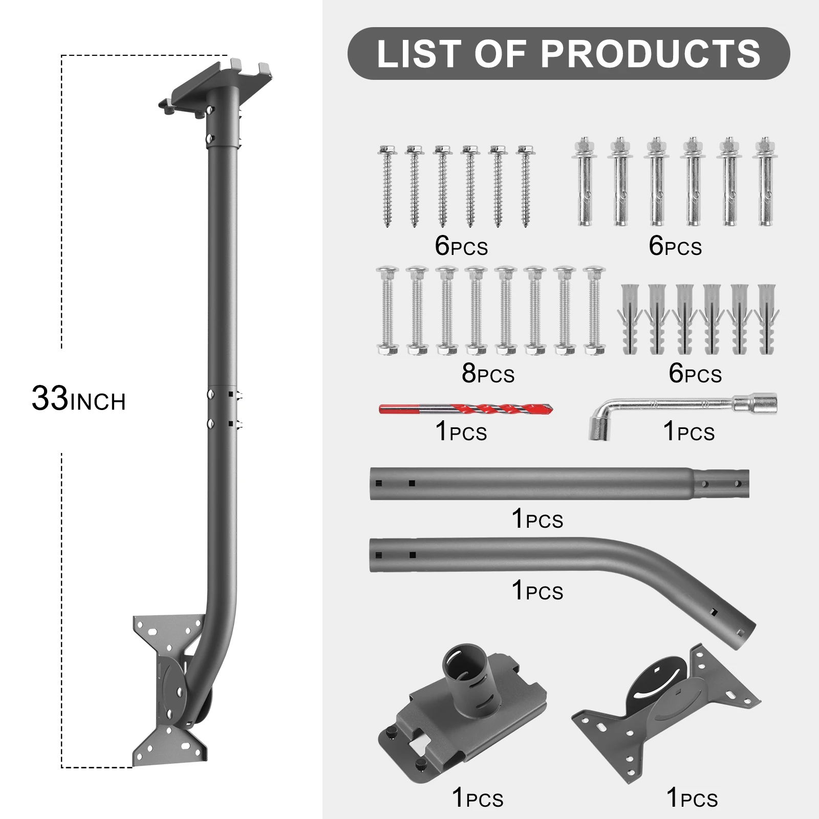 Starlink V5 Gen5 Heavy-Duty Wall & Roof Mount 90° Adjustable Satellite Dish Antenna Mounting Bracket for Outdoor Use