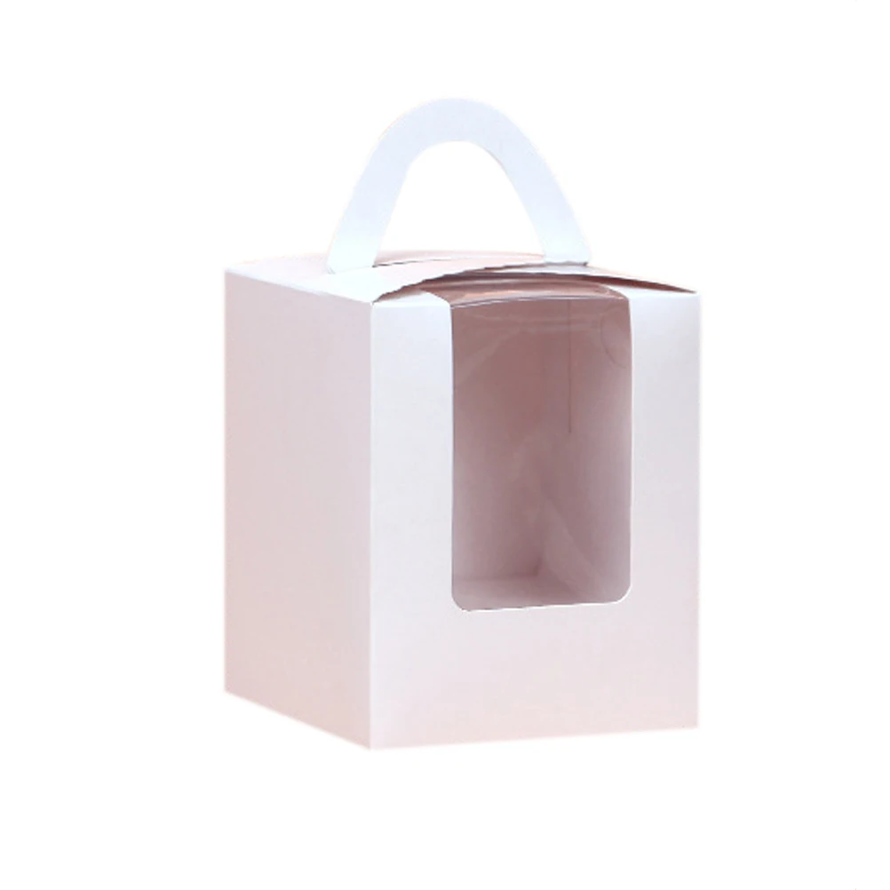 

20 Pcs Containers Foldable Cupcake Window Box Handheld Cupcake Disposable 5 6cm Muffin Boxes Cake Boxes Base