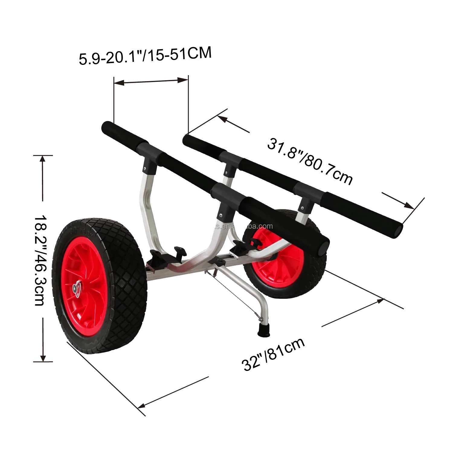 Newly Upgraded YONK Universal Kayak Cart Carrier Kayak Accessories