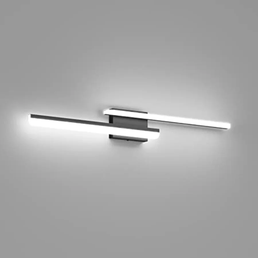 

Black Modern Bathroom Vanity Light Fixtures Over Mirror LED 37.79in Acrylice Vanity Lighting Fixtures 6000K Bath Lighting