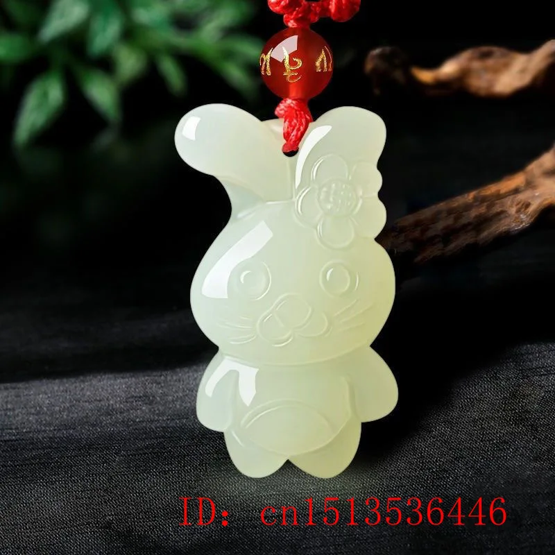 Natural White Jade Chinese Zodiac Pendant Necklace Fashion Charm Jewellery Accessories Hand-Carved Lucky Amulet Gifts for Women