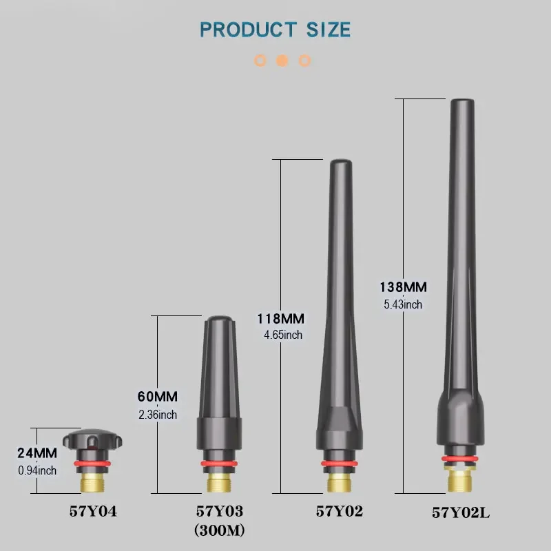 Tig Gun Accessories Torch Welding Spare Parts 57Y04 Short One Tig Welding Consumables Arc Welding Torch Back Caps for Wp9/20