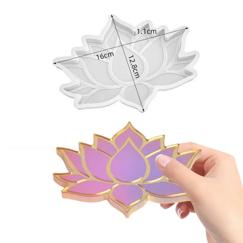 Lotus Tray Silicone Mold for Resin Tea Plate Coaster Diy Epoxy Uv Resin Molds for Home Craft Making Gypsum Cup Cushion Mold