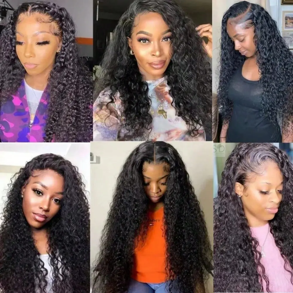 42 40 Inch 250% Density Jerry Curly 13x4 HD Lace Frontal Wig Glueless Pre Plucked Wet and Wavy Curly Human Hair Wig image 6