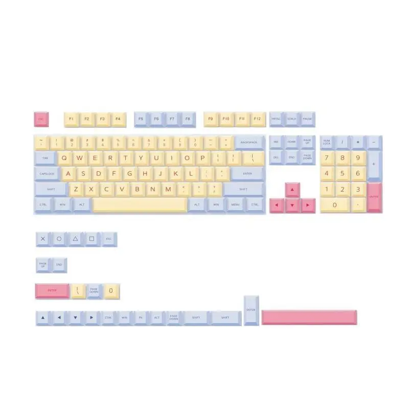 Y1UB 128Keys / Set XDA Profile Keycaps PBT Dye Sublimation Keycaps for Cherry MX Switch 61 64 68 78 84