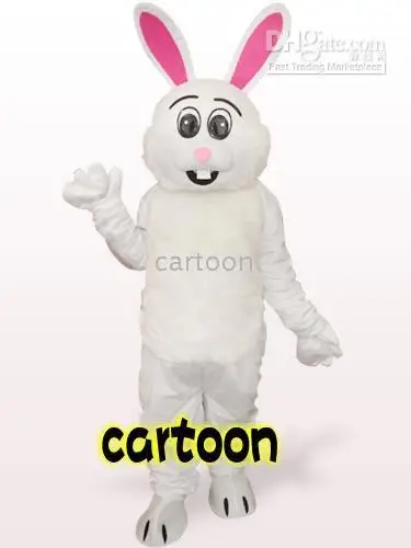 

New Adult Best Sale Foam Cute White Rabbit With Red Ear Mascot Costume Christmas Fancy Dress Halloween Mascot Costume