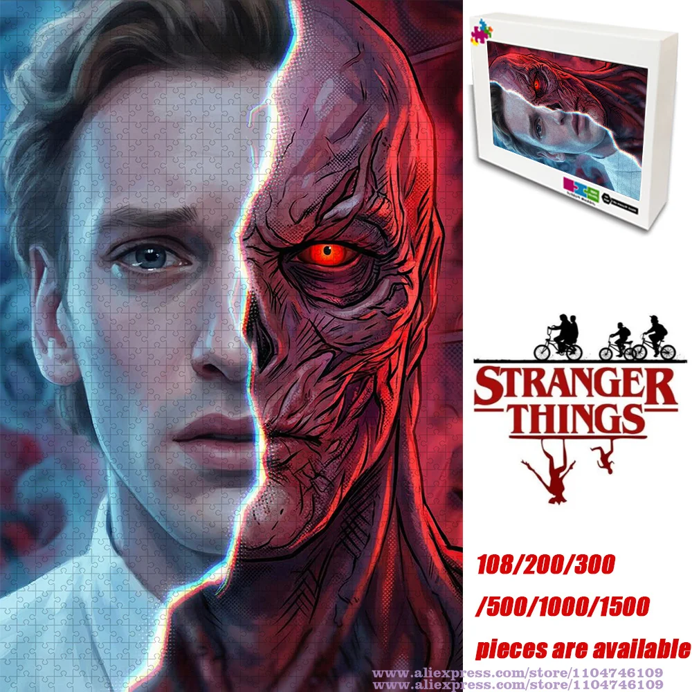 Stranger Things Puzzle Jigsaw 108/200/300/500/1000/1500Pcs Intelligence Puzzles for Kids & Adults Movie Characters Puzzles