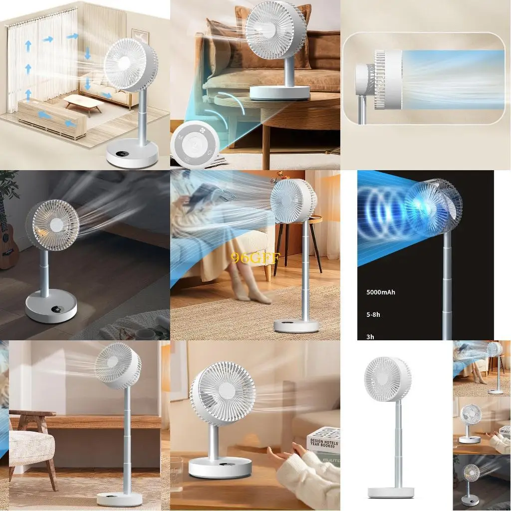 

96GF Mini Folding Stand Fan For Dorm Home Outdoor Camping Office Small Desktop Fan