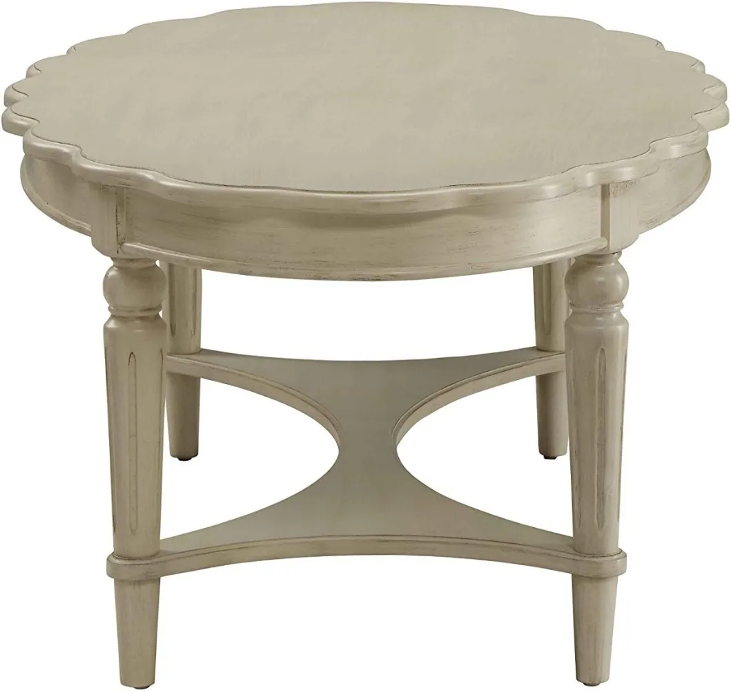 Acme Fordon Oval Coffee Table in Antique White