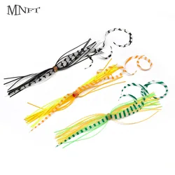 MNFT 3 또는 6Bundle 바다 낚시 트레일러 교체 슬라이더 지그를위한 빛나는 실리콘 고무 스커트 Octopus Madai Squid Jigging DIY