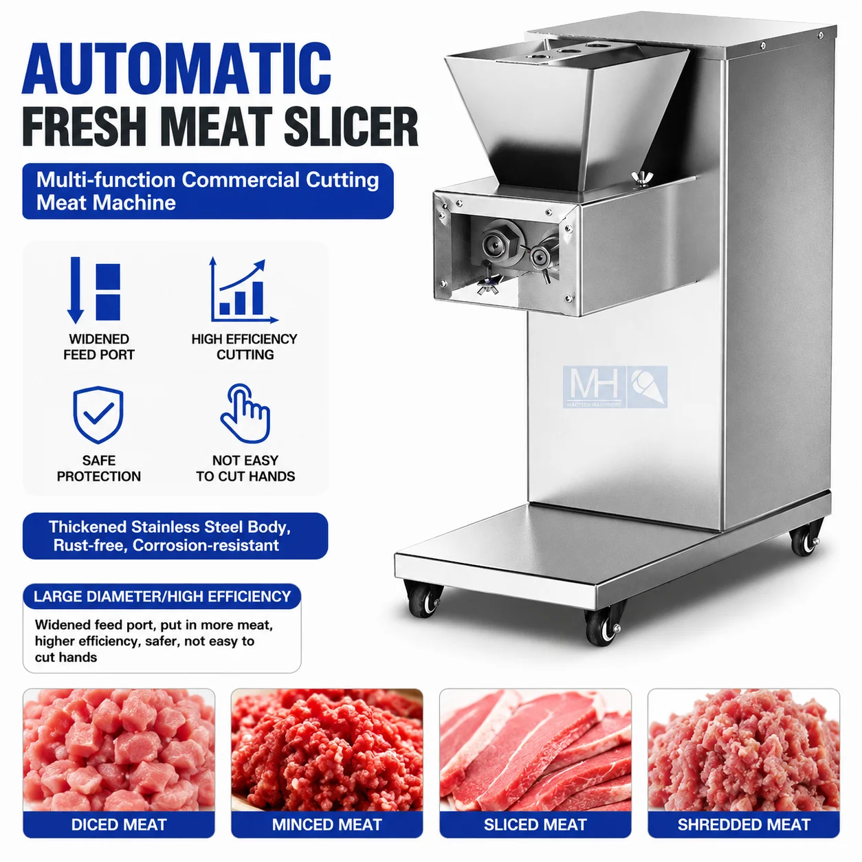 Automatic Fresh Meat Slicer Cutting Machine Multi-function  Cutting Meat Machine HIgh Quality Chopped Meat Machine