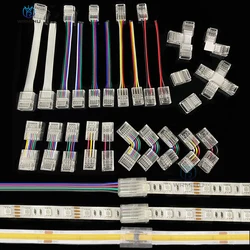 5Pcs 2pin 3pin 4pin 5pin 6pin Connector Double/Single Connector Cable For Single Color CCT RGB RGBW RGB+CCT LED Strip Light/COB