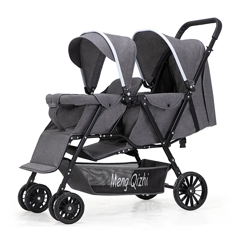 Twin Stroller Ultra-lightweight Can Sit and Lie Down Newborn Travel Stroller Multifunctional Four-season Universal Baby Stroller