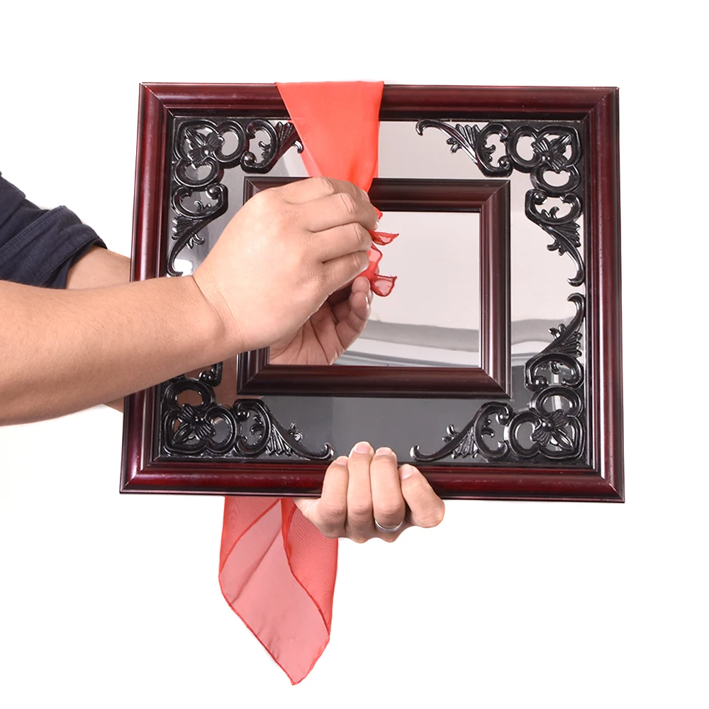 Silk Scarves Through Mirror Magic Tricks Fun Stage Magia Silk Magie Mentalism Illusion Gimmick Props for Professional Magicans