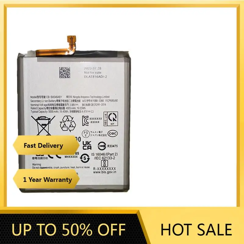 EB-BA546ABY  Battery for Samsung Galaxy A34 (5G)/A54(5G) SM-A346/A546 Mobile Phone Battery 3.88V 5000mAh