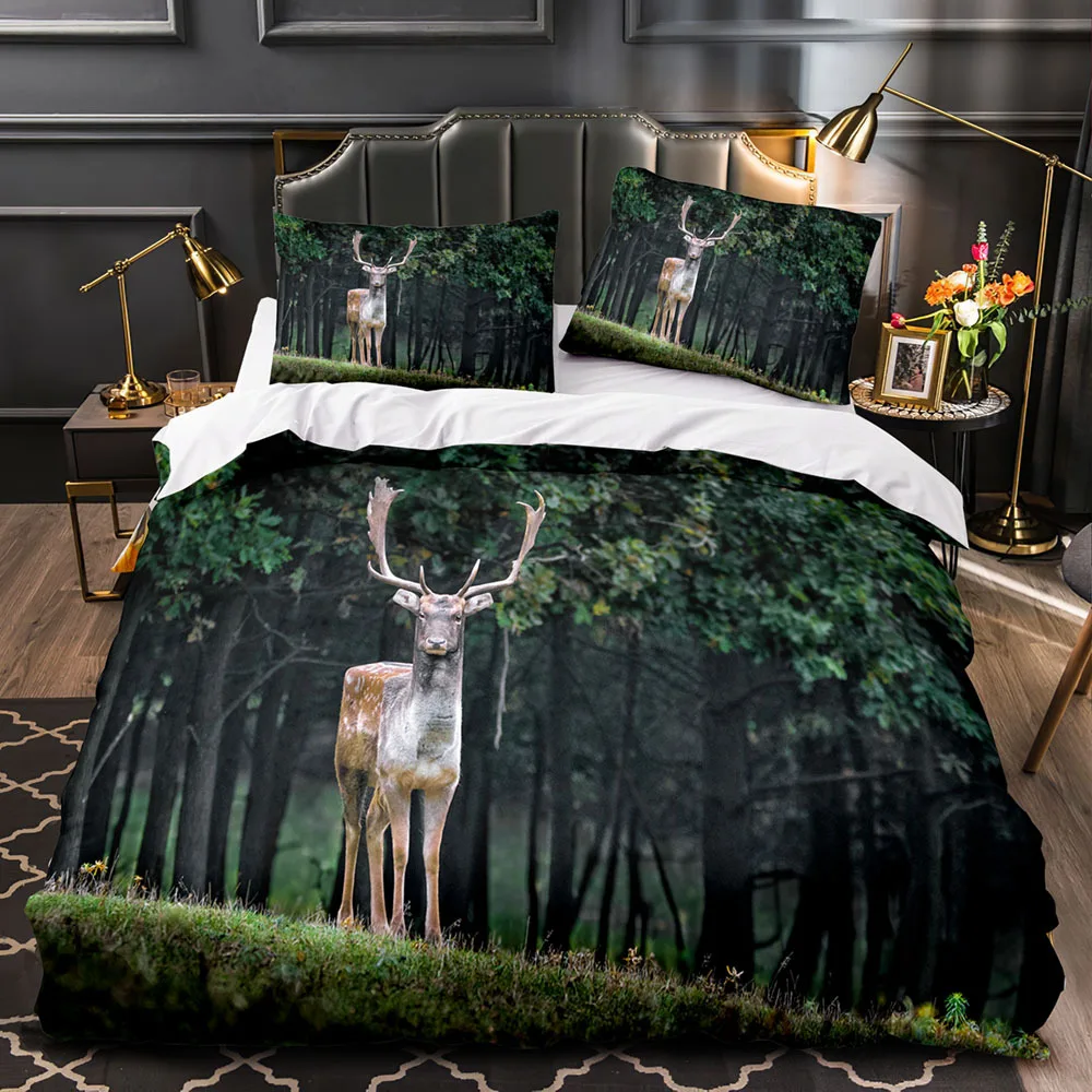 

Cube-Animals Bedding Set Single Twin Full Queen King Size Deer Bed Set Aldult Kid Bedroom Duvetcover Sets 3D Print 030