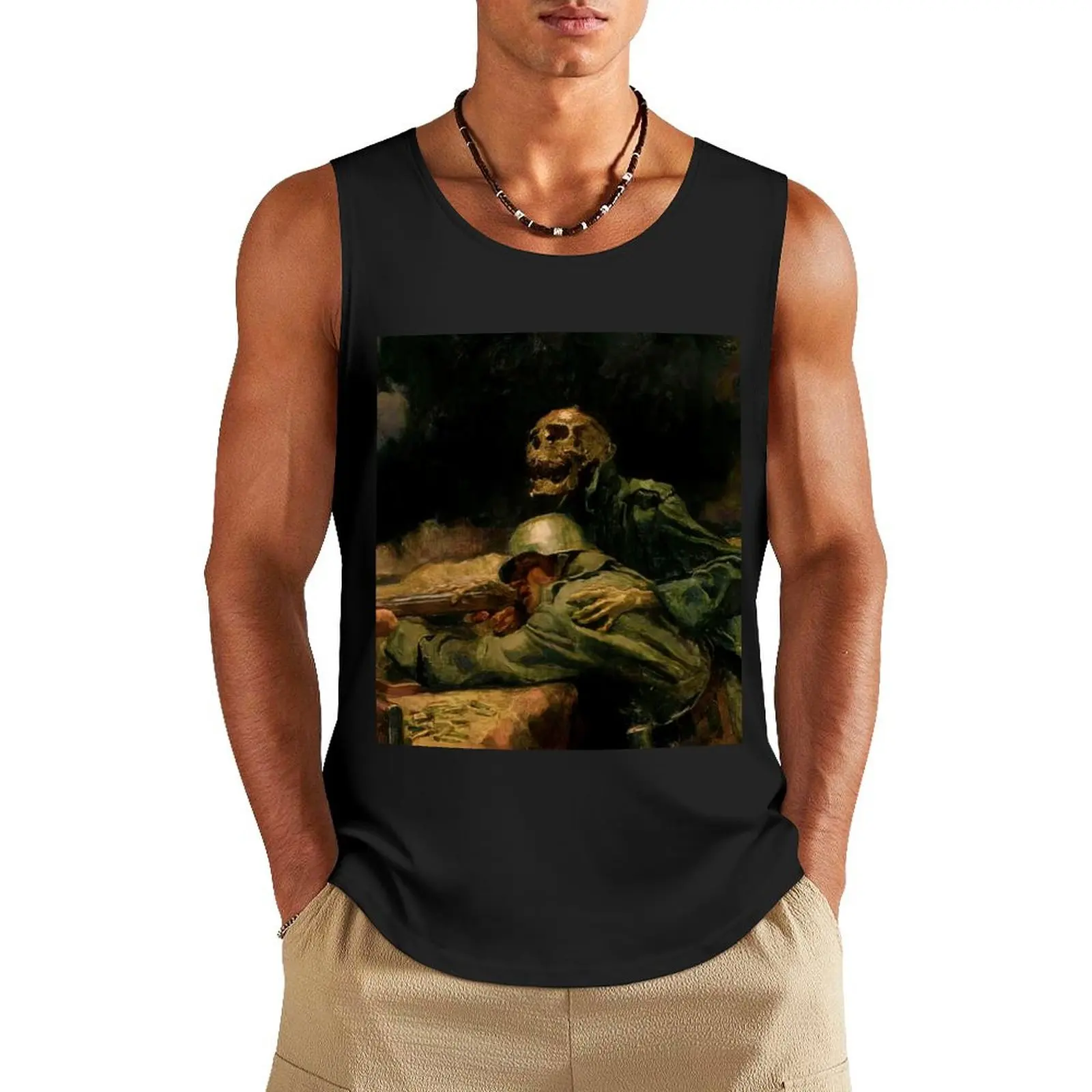 

Death Directs the Bullet by Hans Larwin Tank Top gym shirt man T-shirt men Clothing