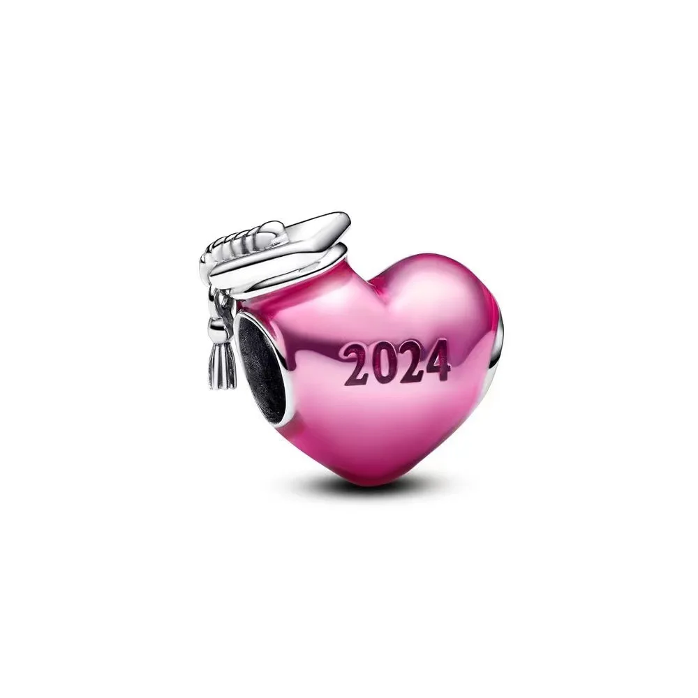 Heart Graduation Hat 925 Sterling Silver Charm New Fit Original Pandora Bracelet Necklace Bead Women DIY Fashion Jewelry Gift