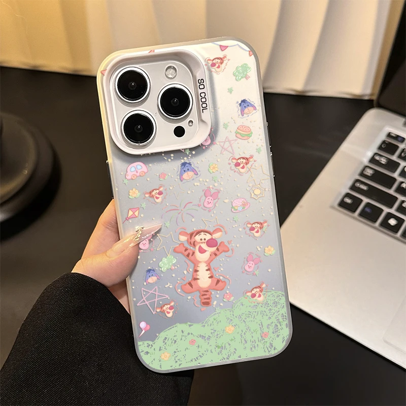 لطيف ديزني الكرتون قضية الهاتف آيفون 17 16 15 14 12 13 12 11 برو ماكس X XS XR 8 زائد 17 برو ماكس 17 برو IMD الليزر الصلب PC غطاء