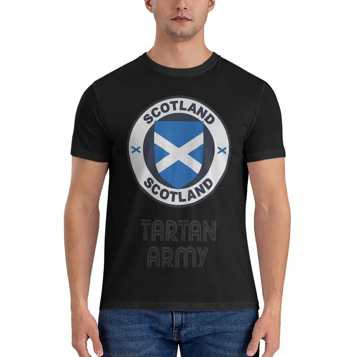 Soccer Jersey The Tartan Men's T Shirts Scotland National Football Team Fun Tees Short Sleeve Crew Neck T-Shirt