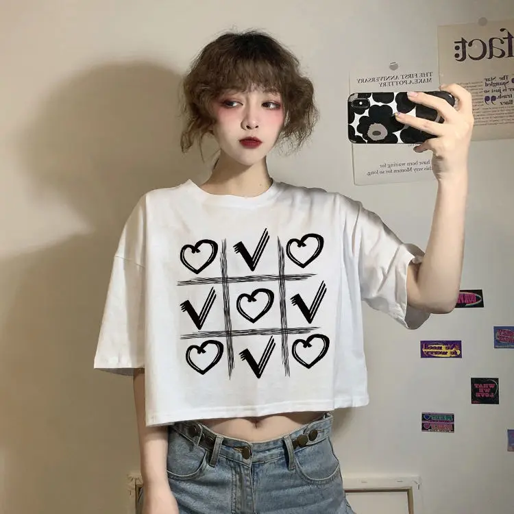 

Short Sleeve T-Shirts Womens Slit Side Cotton Tops Loose Fit Summer Breathable Soft Casual Trendy Fashion Streetwear Daily Wear