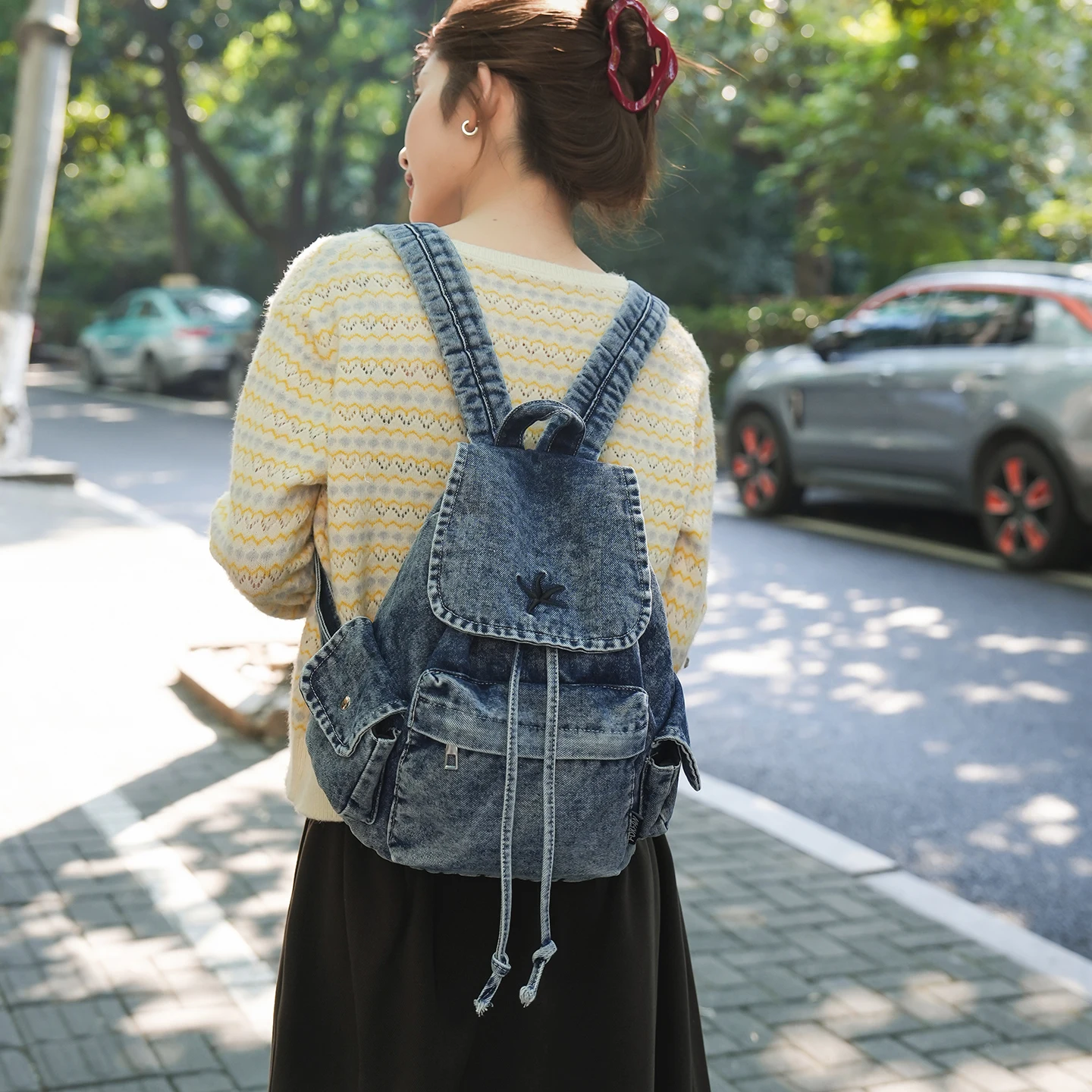 

Модная женская новая модная однотонная джинсовая сумка на плечо, рюкзак, сумка bolsas femininas ita, сумки для женщин 백팩