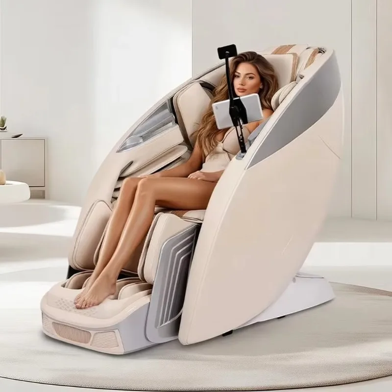 2026 New Luxury Zero Gravity Dual 4D SL Track Full Body Electric Massage Chair Foot Massager Heat Shiatsu Kneading Thai Stretch
