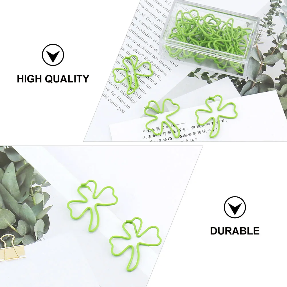 

15pcs Shape Bookmarks Paper Clips Decorative Office Supplies Test Paper Holder Notebook Accessories Green Metal for Files