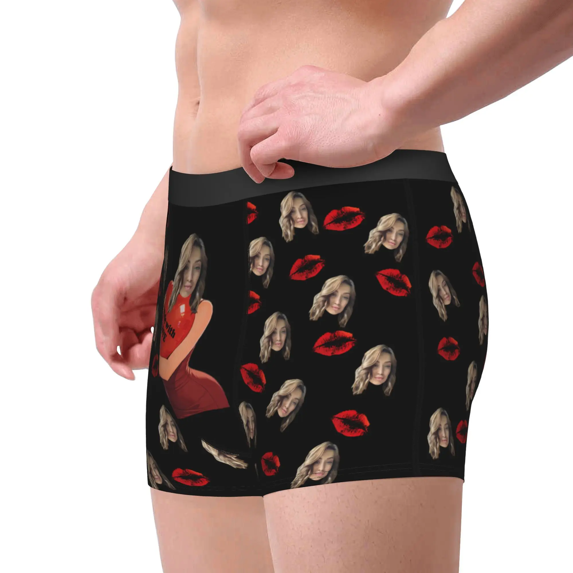 Personalized facial photos customized underwear  flat cornered men's Valentine's Day gift for husband  anniversary gift for fath view 4
