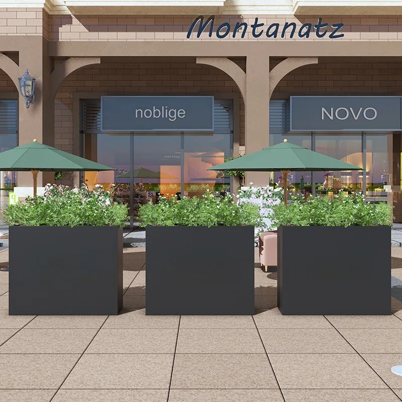 Stainless steel flower boxes, outdoor courtyard flower beds, fences, commercial streets, and plazas