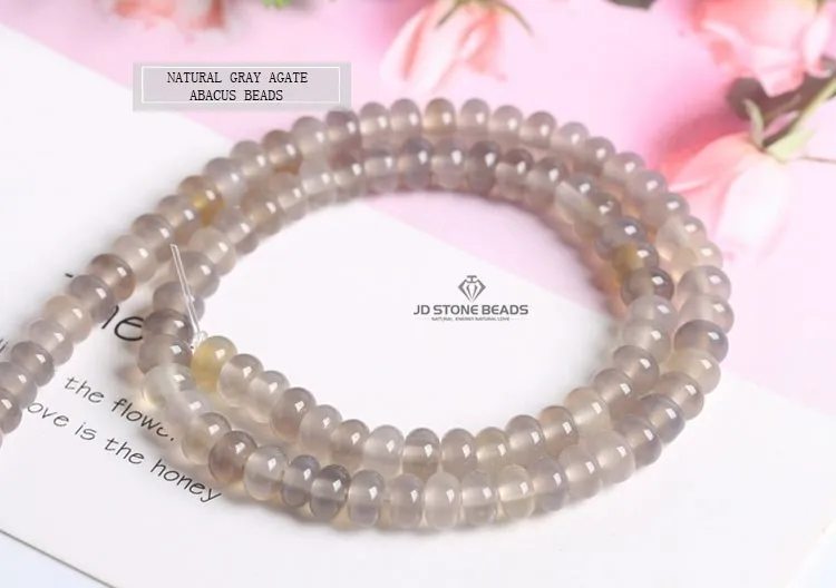 8x5mm Naturstein Gelbes Tigerauge Rosa Quarz Flache Abakusperle Lose Zwischenperle für Schmuckherstellung DIY Halskette Armband – Detail 7