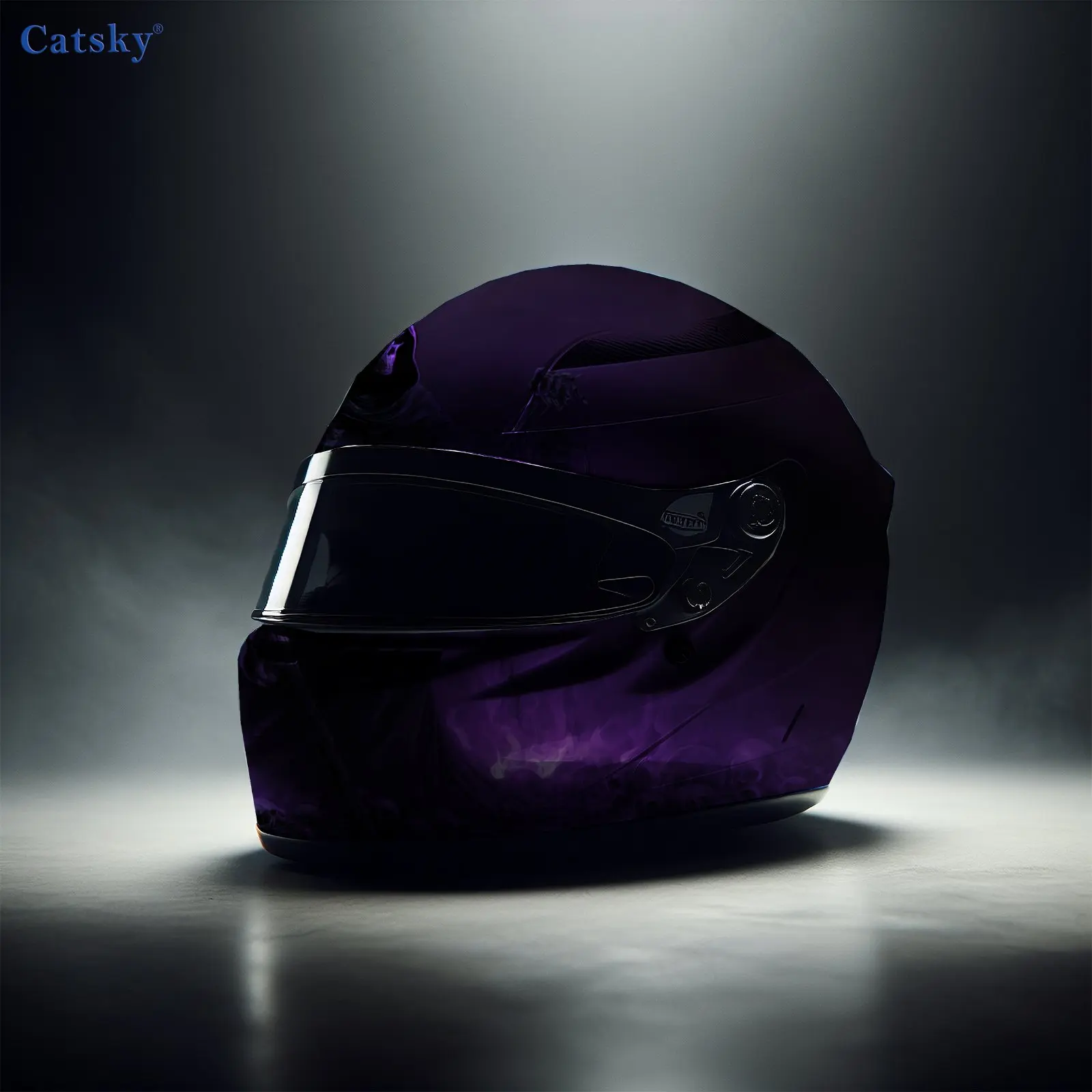 Purple-flamed Guiding Reaper Print Helmet stickers , PVC Material Multifunctional Helmet Stickers, Scratch-Resistant & Fade-Proo view 5