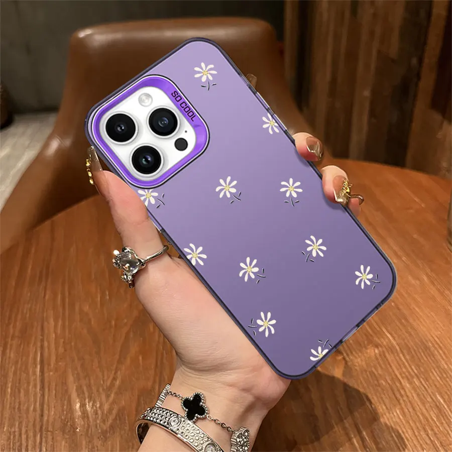 Teléfono pequeño de crisantemos para iPhone 17 a 11 Pro Max Plus