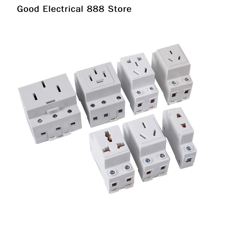 【G】AC30 EU And AU Type 35mm DIN Rail Mount AC Power 10A 16A 25A 250V 440V 2/3/4/5 Pin Plug Modular Socket
