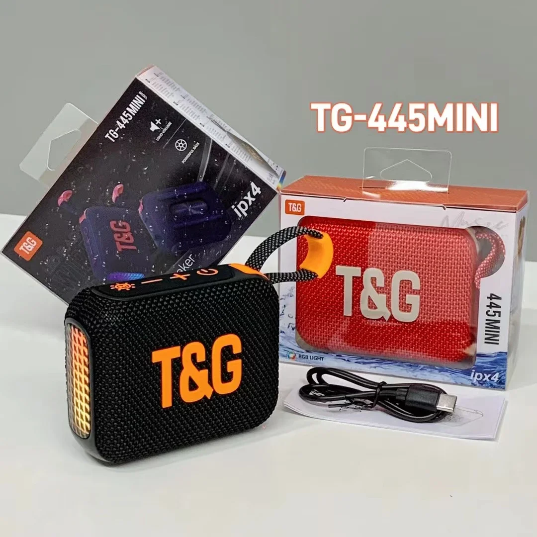 TG445MINI Portable Bluetooth Speaker Wireless Speakers Waterproof Mini Bass Column Boombox TF BT USB FM Radio Loudspeaker