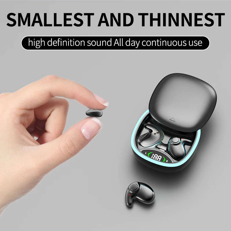 New MD558-N sleep wireless Bluetooth TWS earphone slide design ultra-thin invisible earbuds sports game headphones for Xiaomi